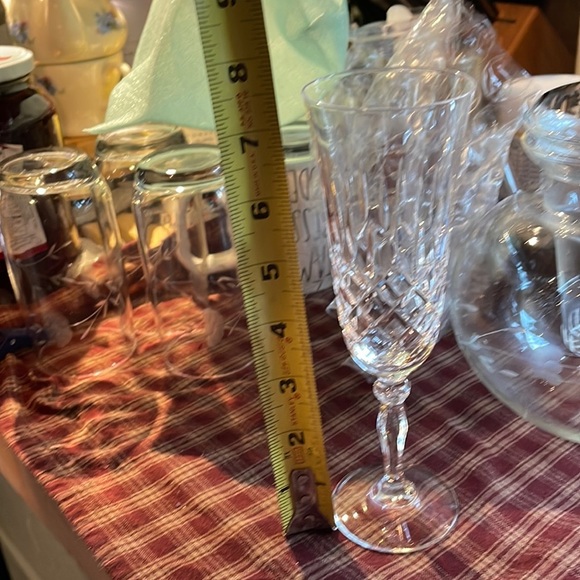 Lead Crystal Heavy Cut Crystal Champagne Flutes - Picture 1 of 3